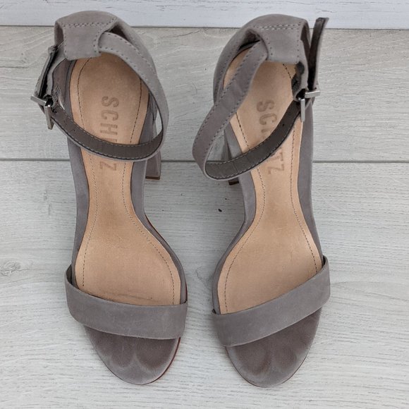 Schutz Suede Ankle Strap Heels - Picture 2 of 9